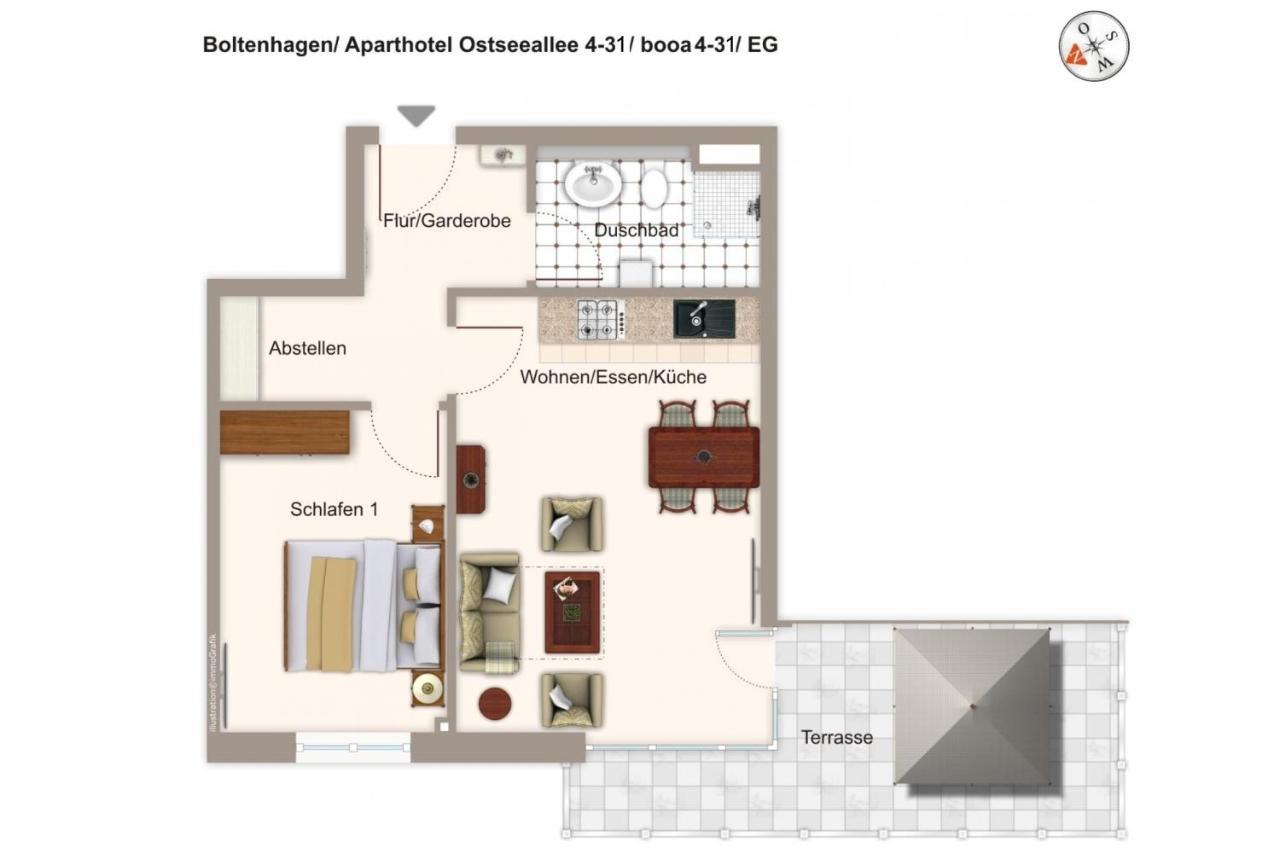 Aparthotel Ostseeallee Aparthotel Ostseeallee 4-31 بولتينهاجين المظهر الخارجي الصورة